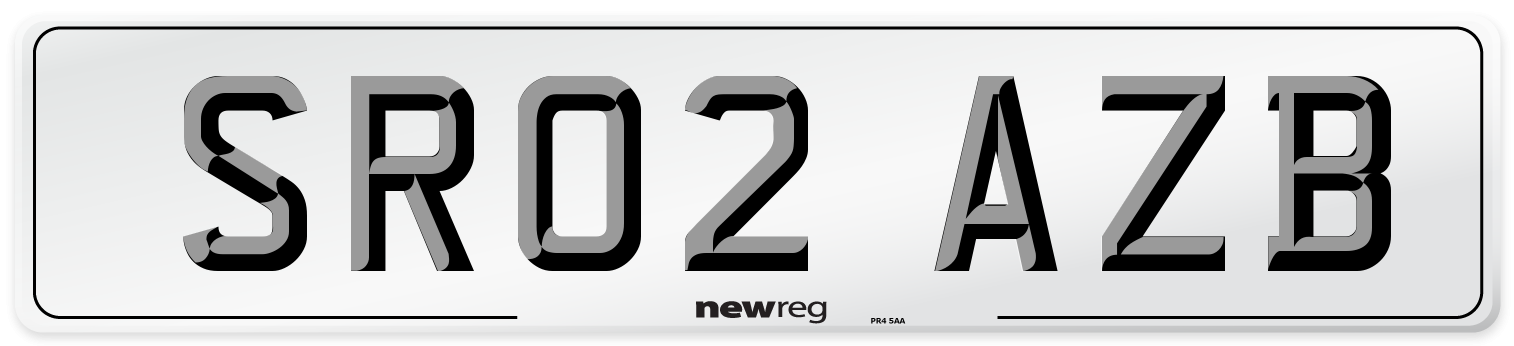 SR02 AZB Number Plate from New Reg